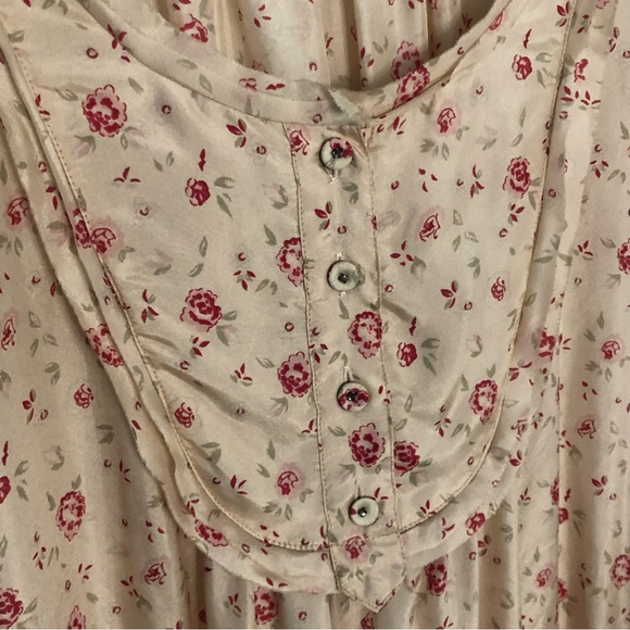 Rebecca Taylor Ditsy Prairie Floral 100% Silk Midi Dress Sz 6 Summer peasant - Picture 5 of 14